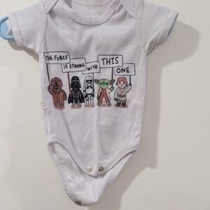 Uniqlo White Star Wars Character Graphic Baby One-Piece